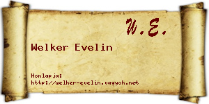 Welker Evelin névjegykártya